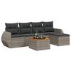 vidaXL 6 pcs conjunto sof&aacute;s de jardim com almofad&otilde;es vime cinzento