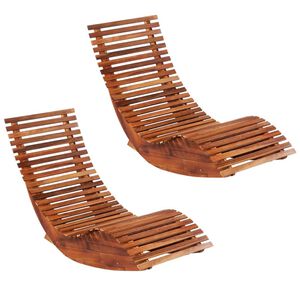 vidaXL Espregui&ccedil;adeiras de baloi&ccedil;ar 2 pcs madeira de ac&aacute;cia