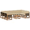 vidaXL Conjunto de Sof&aacute;s para Exterior 10 pcs Natural e Bege