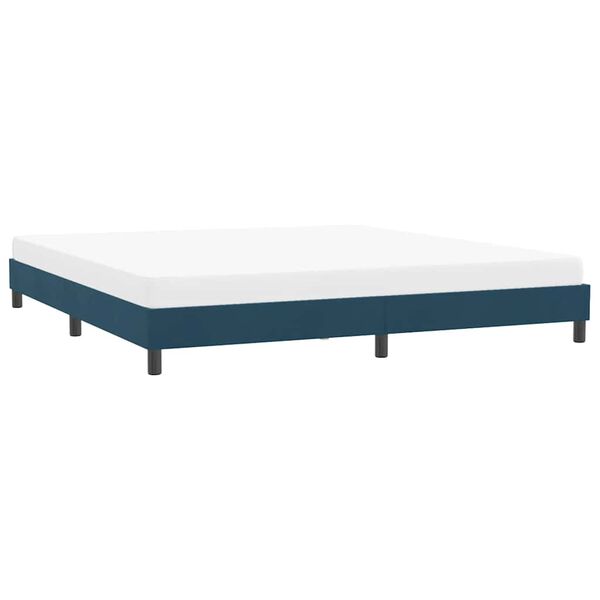 vidaXL Estrutura de cama sem colch&atilde;o 180x220 cm veludo azul-escuro