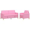 vidaXL Conjunto de Sof&aacute; com Armazenamento 2 pcs Rosa Poli&eacute;ster
