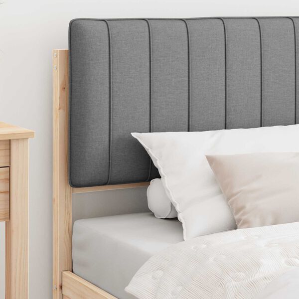 vidaXL Estrutura de Cama com Cabeceira Estofada Cinzento-claro