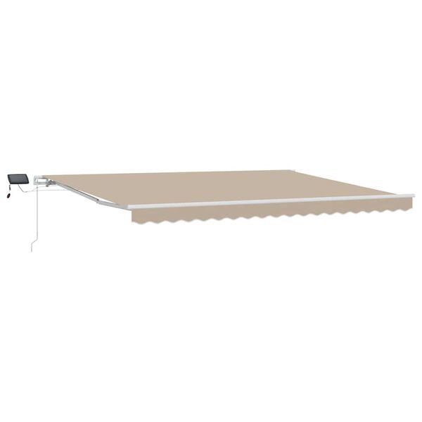 vidaXL Toldo Retr&aacute;til Manual Bege 450 &times; 300 cm Tecido e A&ccedil;o