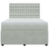 vidaXL Cama com molas/colch&atilde;o 140x190 cm veludo cinzento-claro