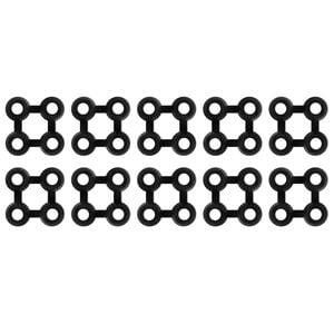 vidaXL Conectores de tapete 10 pcs borracha preto