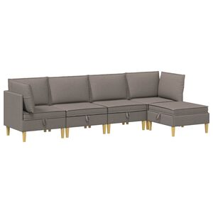 vidaXL Conjunto de sof&aacute; modular com armazenamento 5 unid. Tecido