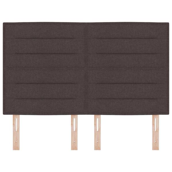 vidaXL Cabeceira Marrom Escuro 144 cm tecido