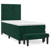 vidaXL Cama com molas/colch&atilde;o 80x200 cm veludo verde-escuro