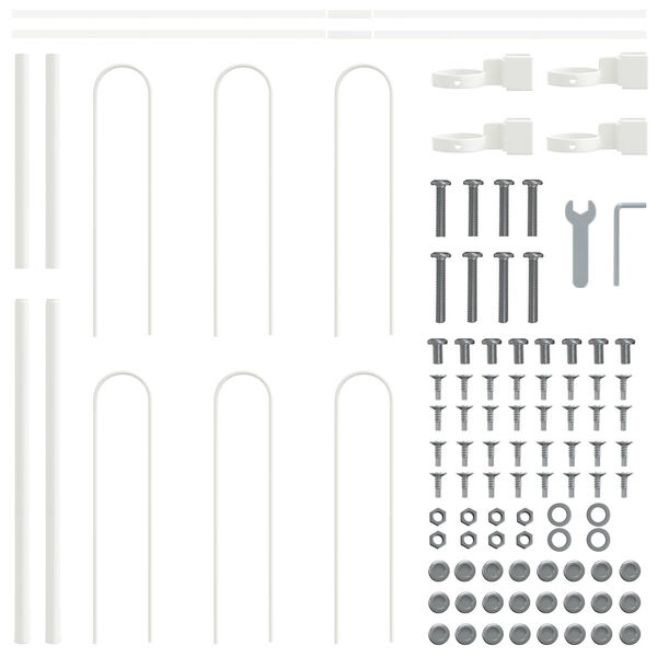 vidaXL Cerca para Jardim Branco 1,7 x 0,8 m A&ccedil;o com Revestimento em P&oacute;