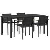 vidaXL Conjunto de M&oacute;veis para Exterior 5 pcs Preto e Anthracite