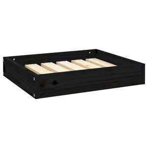 vidaXL Cama para c&atilde;es 51,5x44x9 cm madeira de pinho maci&ccedil;a preto