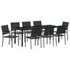 vidaXL Conjunto de Jantar para Jardim 9 unid. Preto Rattan de PE