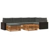 vidaXL Conjunto de Sof&aacute;s para Exterior 7 unid. Natural e Antracite