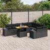 vidaXL 10 pcs conjunto sof&aacute;s de jardim c/ almofad&otilde;es vime PE preto