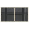 vidaXL Mesa jardim c/ tampo de vidro 100x55x73 cm vime PE cinza-claro