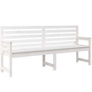 vidaXL Banco de jardim 203,5x48x91,5 cm madeira de pinho maciça branco