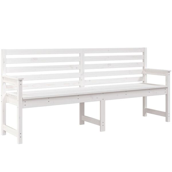 vidaXL Banco de jardim 203,5x48x91,5 cm madeira de pinho maciça branco