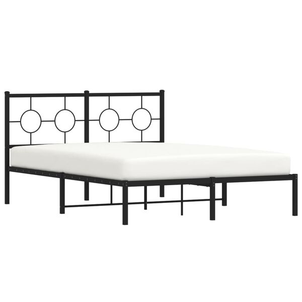 vidaXL Estrutura de cama com cabeceira 140x190 cm metal preto