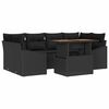 vidaXL Conjunto de Sof&aacute; de Jardim 7 unid. Preto e Marrom
