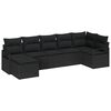 vidaXL Conjunto de Sof&aacute;s 7 unid. Preto vime PE