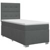 vidaXL Cama box spring com colch&atilde;o Cinzento-Escuro 80 x 200 cm Tecido