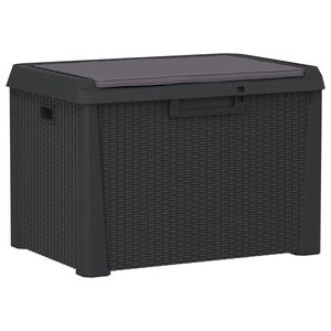 vidaXL Caixa de arruma&ccedil;&atilde;o para jardim c/ assento 125 L PP antracite