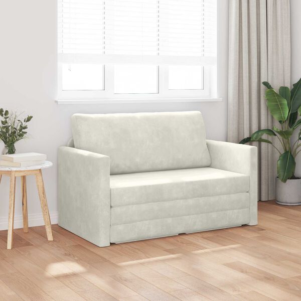 vidaXL Sof&aacute;-Cama 110cm Creme Veludo