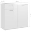 vidaXL Aparador 160x36x75 cm contraplacado branco brilhante