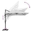 vidaXL Guarda-sol Roma de Braço Articulado Bege e Preto