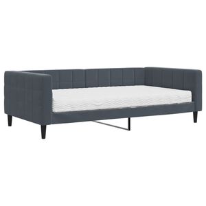 vidaXL Sof&aacute;-cama com colch&atilde;o 100x200 cm veludo cinzento-escuro