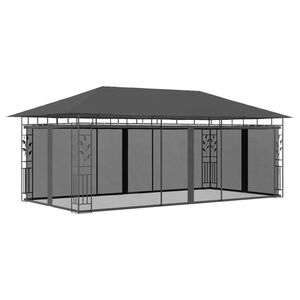 vidaXL Gazebo com rede mosquiteira 6x3x2,73 m antracite