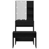 vidaXL Conjunto de Mesa de Maquiagem com LED 2 pcs Carvalho Preto