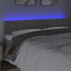 vidaXL Cabeceira de cama c/luzes LED veludo 180x7x78/88 cm cinza-claro