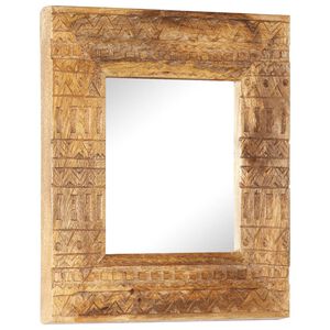 vidaXL Espelho esculpido &agrave; m&atilde;o 50x50x2,5cm madeira de mangueira maci&ccedil;a