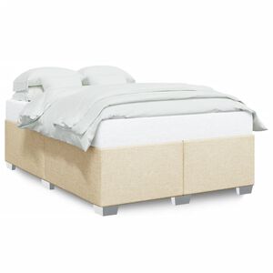 vidaXL Estrutura de cama sem colch&atilde;o 140x200 cm tecido cor creme