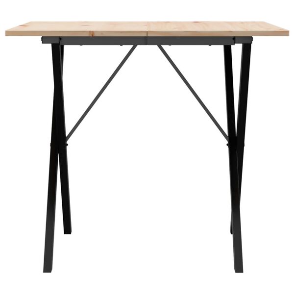 vidaXL Mesa de jantar estrutura em X 90x90x75 cm pinho e a&ccedil;o