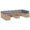 vidaXL Conjunto de Sof&aacute; de Jardim 11 unid. Bege vime PE