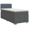 vidaXL Cama Box Spring com Colch&atilde;o e LED Cinzento-Escuro 90 x 190 cm