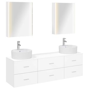 vidaXL Conjunto de M&oacute;veis para Banheiro 5 unid. Branco