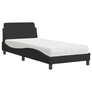 vidaXL Cama com colch&atilde;o Dover 90x200 cm veludo preto