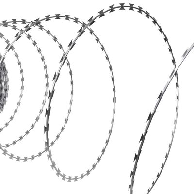 vidaXL Rolo de arame farpado Concertina em espiral aço galvanizado 60m