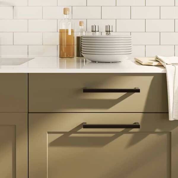 vidaXL Puxadores para m&oacute;veis 5 pcs 192 mm a&ccedil;o inoxid&aacute;vel preto