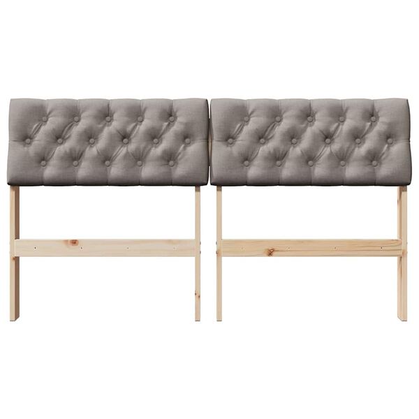 vidaXL Cabeceira estofada Cinzento-acastanhado 135 cm
