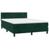 vidaXL Cama box spring c/ colch&atilde;o/LED 140x200 cm veludo verde-escuro