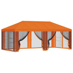 vidaXL Capa de Gazebo com Laterais Laranja 600,5 x 300,5 cm Poli&eacute;ster