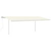 vidaXL Toldo retr&aacute;til manual com LED 6x3 m cor creme