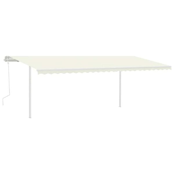 vidaXL Toldo retr&aacute;til manual com LED 6x3 m cor creme
