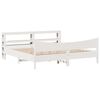 vidaXL Estrutura de cama com cabeceira 180x200cm pinho maci&ccedil;o branco