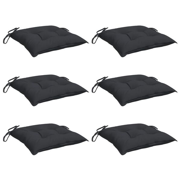 vidaXL Almofad&otilde;es para m&oacute;veis de paletes 6 pcs tecido oxford preto