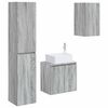 vidaXL Conjunto de M&oacute;veis para Banheiro 3 unid. Sonoma cinzento